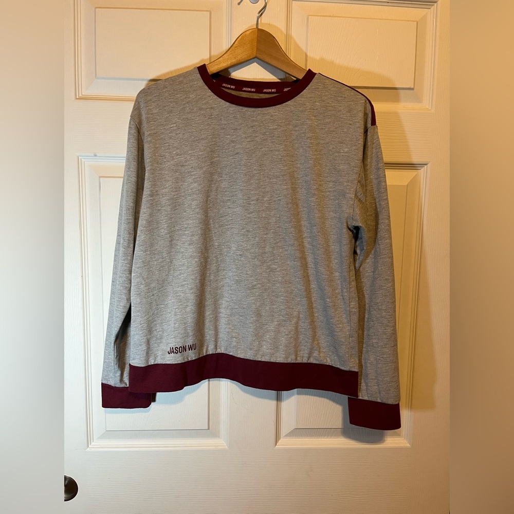 Jason Wu Men's Sweater in Gray and Burgundy